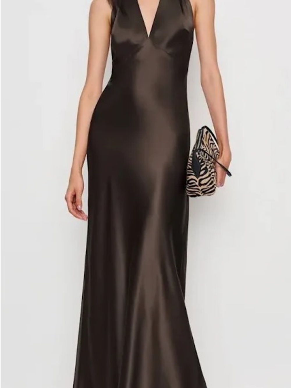 Reformation Daniela Silk Dress Black Pearl Maxi Halter Size 4 Rare Discontinued